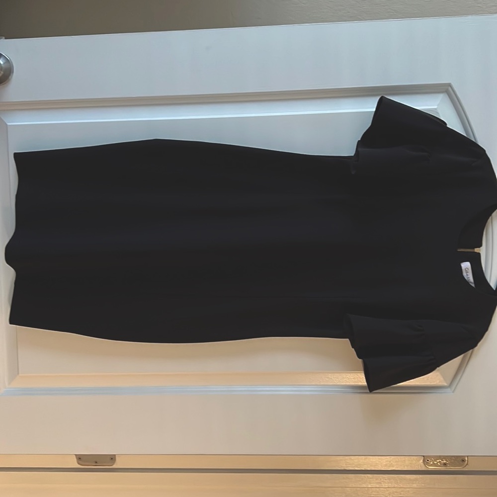 Calvin Klein Ruffle Sleeves Dress - Black